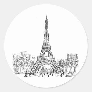 Eifel Turm Paris Runder Aufkleber