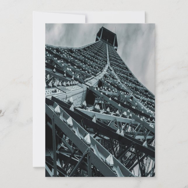 Eifelturm Paris Steel und Himmel Einladung (Vorderseite)