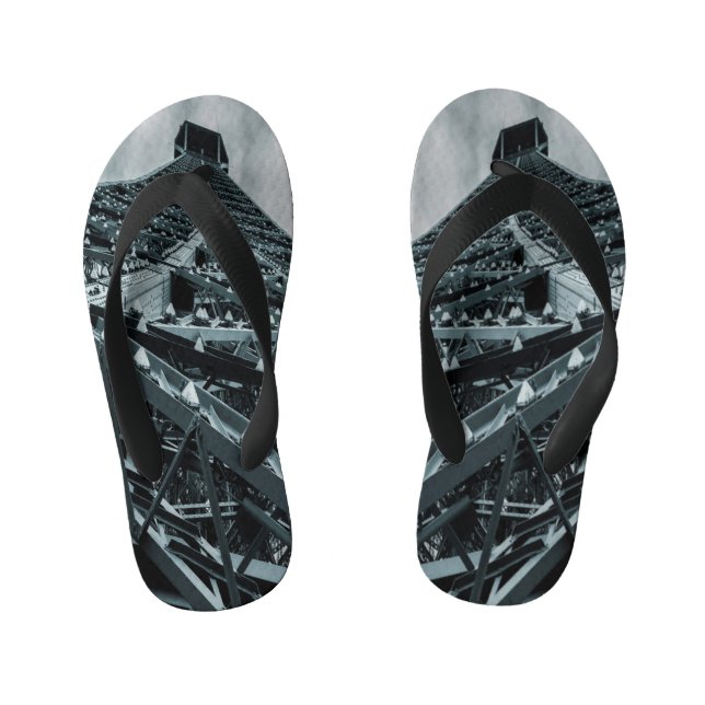 Eifelturm Paris Steel und Himmelsocken Kinderbadesandalen (Fußbett)