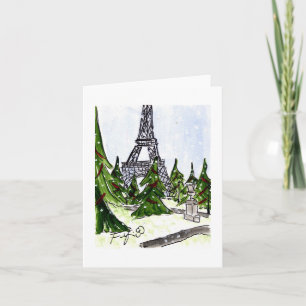 Eiffel Christmas Trees Karte