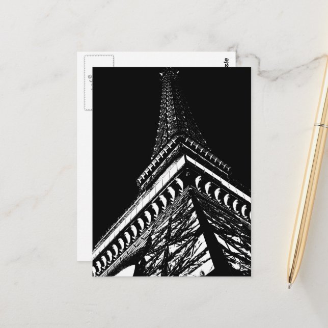 Eiffel in der Nacht Postkarte (Vorderseite/Rückseite Beispiel)