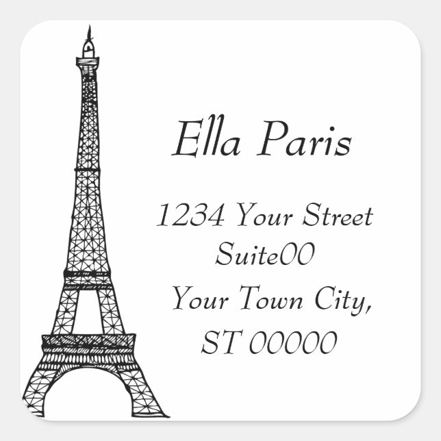 Eiffel Tower Address Sticker (Vorderseite)