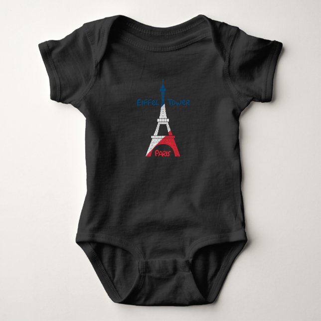 Eiffel Tower Baby Strampler (Vorderseite)