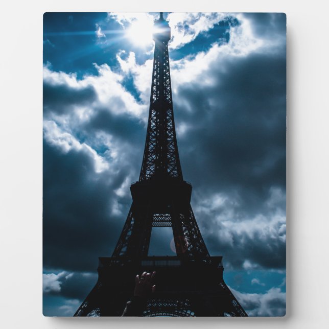 Eiffel Tower Blue Night Fotoplatte (Vorderseite)