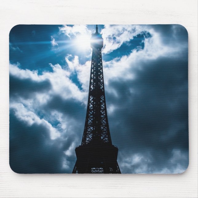 Eiffel Tower Blue Night Mousepad (Vorne)