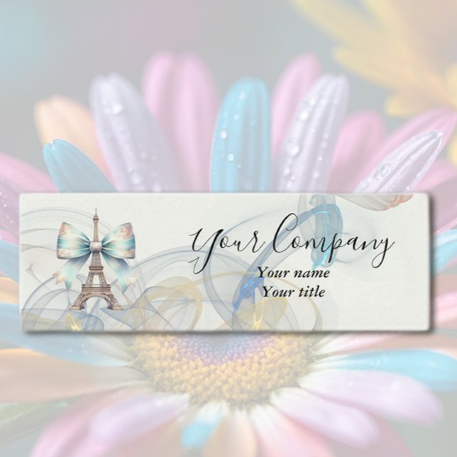 Eiffel Tower & Bow Mini Business Card Visitenkarte (Von Creator hochgeladen)