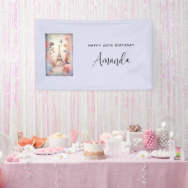 Eiffel Tower Butterflies and Flowers Birthday Banner