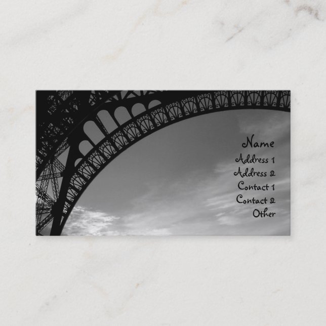 Eiffel Tower Calling Cards Telefonnummerkarte (Vorderseite)