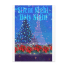 Eiffel Tower Christmas Pine Poinsettia