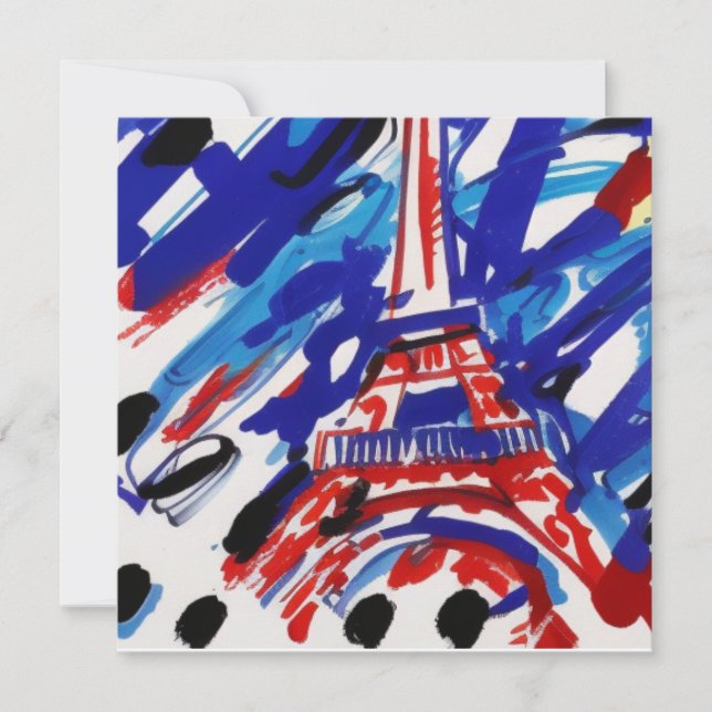 Eiffel Tower Feiertagskarte (Vorderseite)