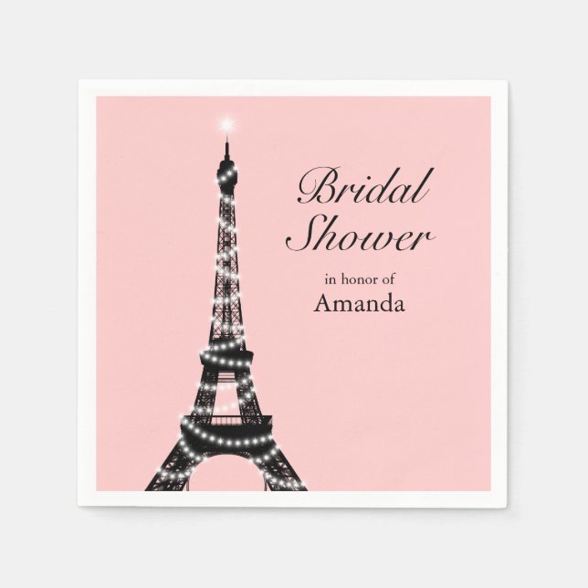 Eiffel Tower Glitzern Napkin Serviette (Vorderseite)