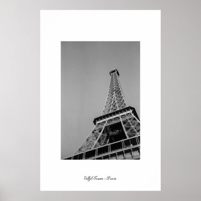Eiffel Tower Greyscale Poster (Vorne)