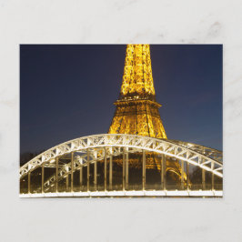 Eiffel Tower Illuminate Bridge Paris Postcard Postkarte