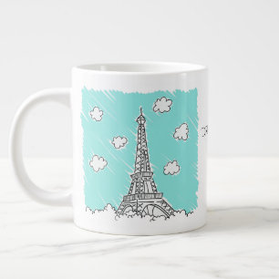 Eiffel Tower Illustration benutzerdefinierte Text- Jumbo-Tasse