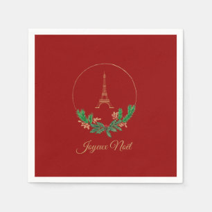 Eiffel Tower Joyeux Weihnachten Serviette