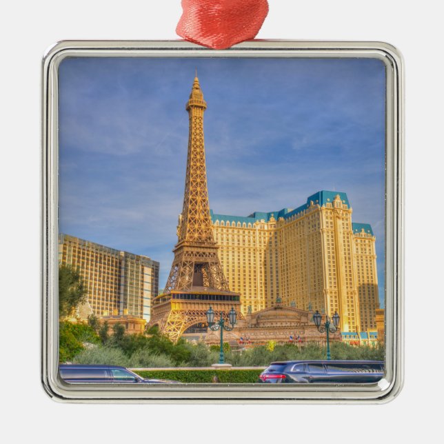 Eiffel Tower Las Vegas Paris Limousine Nevada Silbernes Ornament (Vorne)