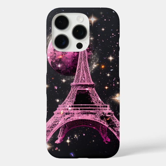 Eiffel Tower Night Moon           Case-Mate iPhone Hülle (Rückseite)