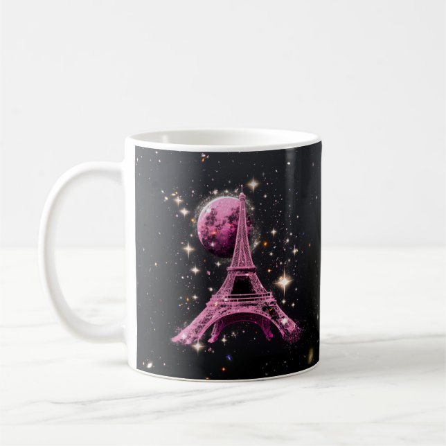 Eiffel Tower Night Moon           Kaffeetasse (Links)