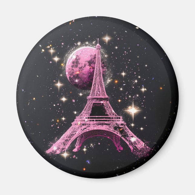 Eiffel Tower Night Moon           Magnet (Vorne)