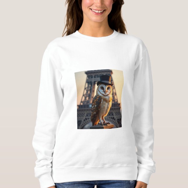 Eiffel Tower Owl Sweatshirt (Vorderseite)