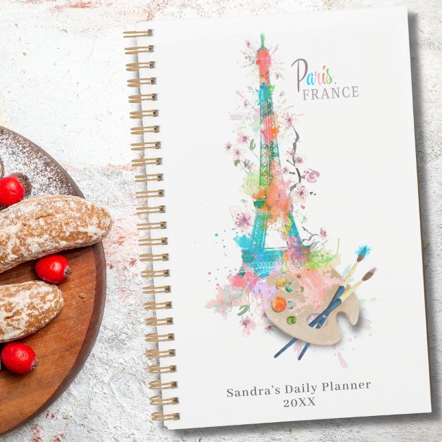 Eiffel Tower Paint Spritzer Print Daily Planner Planer (Von Creator hochgeladen)