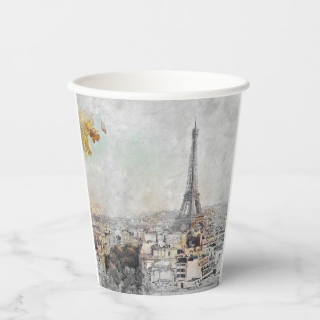 Eiffel Tower Paper Cups - Paris Frankreich Party D Pappbecher (Vorderseite)