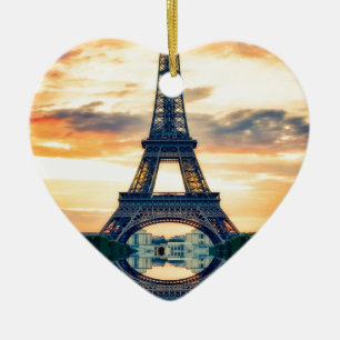 Eiffel Tower Paris Abend European Travel Keramikornament
