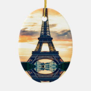 Eiffel Tower Paris Abend European Travel Keramikornament