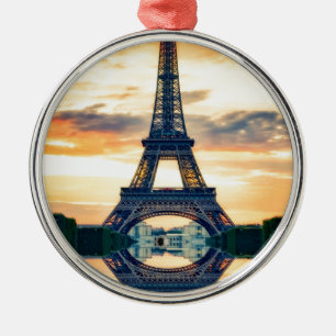 Eiffel Tower Paris Abend European Travel Ornament Aus Metall