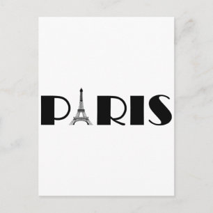 Eiffel Tower Paris Black & White Postkarte