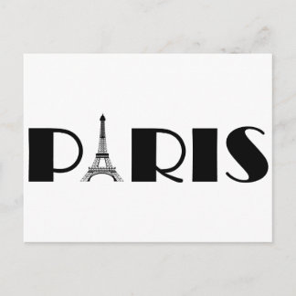 Eiffel Tower Paris Black & White Postkarte