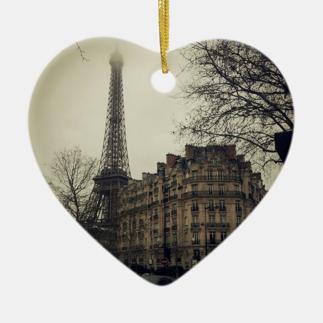 Eiffel Tower Paris City Gebäude Architecture Keramikornament (Vorne)