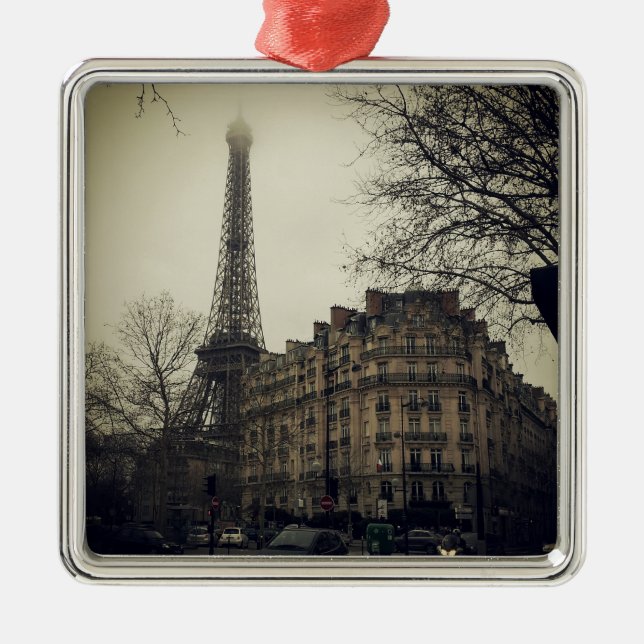 Eiffel Tower Paris City Gebäude Architecture Ornament Aus Metall (Vorne)