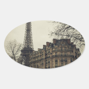 Eiffel Tower Paris City Gebäude Architecture Ovaler Aufkleber