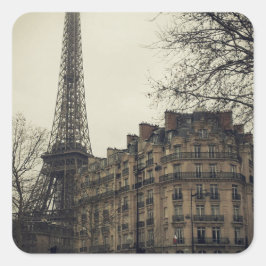 Eiffel Tower Paris City Gebäude Architecture Quadratischer Aufkleber