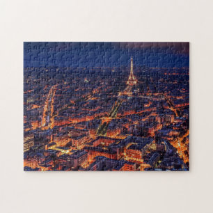 Eiffel Tower Paris City Night Europe Foto Puzzle