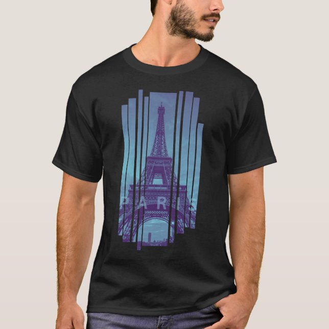 Eiffel Tower Paris City View T-Shirt (Vorderseite)