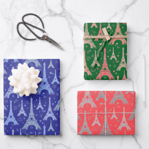 Eiffel Tower Paris Design Geschenkpapier Set