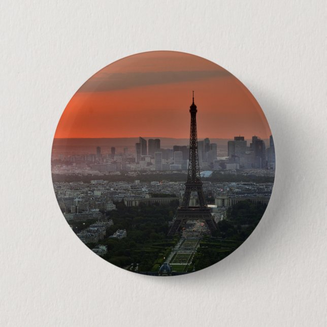 Eiffel Tower Paris Europe Travel Button (Vorderseite)
