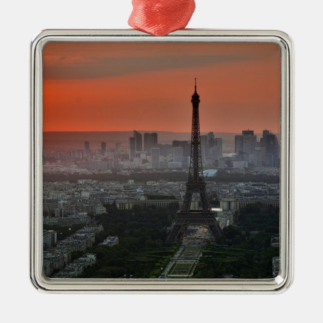 Eiffel Tower Paris Europe Travel Ornament Aus Metall (Vorne)