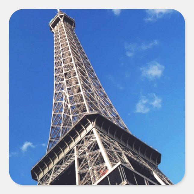Eiffel Tower Paris Europe Travel Quadratischer Aufkleber (Vorderseite)