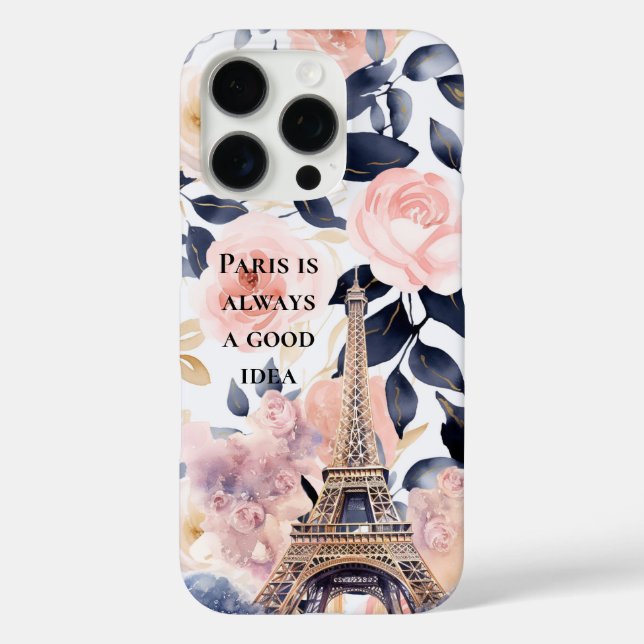 Eiffel Tower Paris Floral Case-Mate iPhone Hülle (Rückseite)