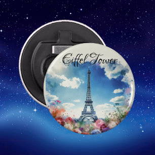 Eiffel Tower Paris Floral Monogram Flaschenöffner