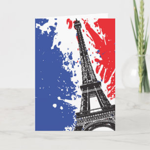 Eiffel Tower   Paris, France   Grunge Flag Karte