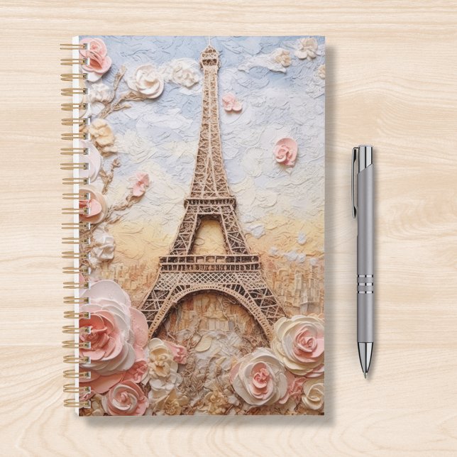 Eiffel Tower Paris France Pink Floral Planer (Von Creator hochgeladen)