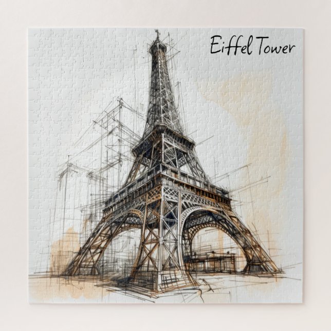 Eiffel Tower Paris France Poster Puzzle (Vertikal)