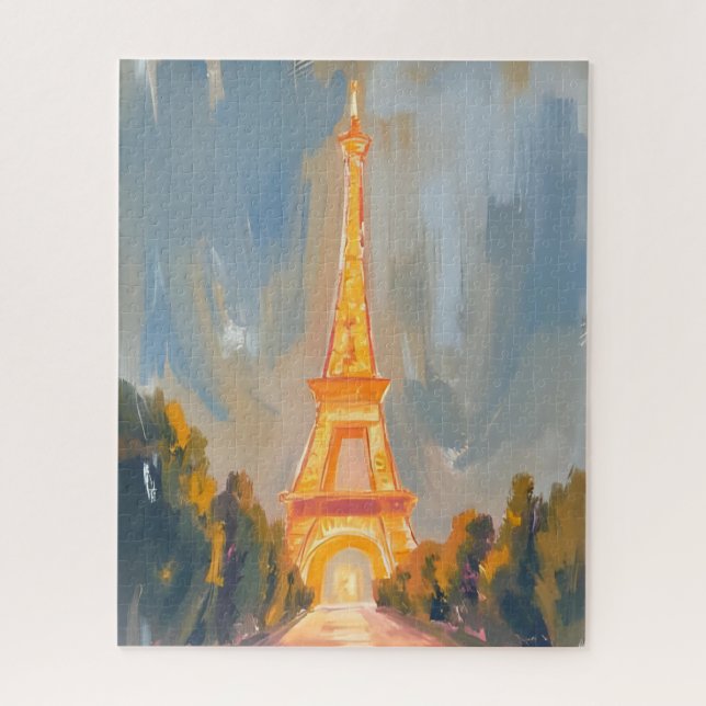 Eiffel Tower Paris France Watercolor Puzzle (Vertikal)