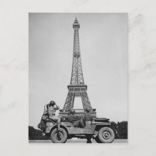 Eiffel Tower Paris France WW2 Postkarte