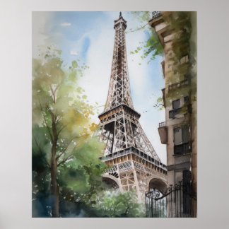 Eiffel Tower Paris Frankreich Art Print Poster