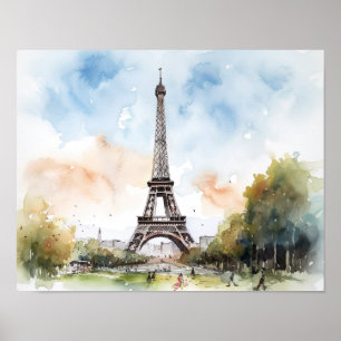 Eiffel Tower Paris Frankreich Art Print Poster